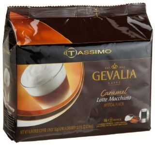 Gevalia Caramel Latte Macchiato (8 Servings), 16 Count T Discs for Tassimo Coffeemakers (Pack of 2)  Coffee Pods  Grocery & Gourmet Food