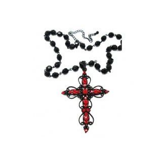 Cross Necklace ruby Austrian Crystal Women's Men's Spiritual Religious Jewelry Pendants Jewelry