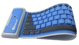 FOM Portable Wireless Bluetooth Foldable Silicone Waterproof Keyboard for ipad 2/3   Blue from U.S.A. Computers & Accessories