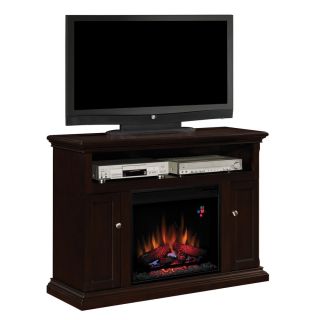 Chimney Free 47.25 in W 4,600 BTU Espresso Wood and Metal Wall Mount Electric Fireplace with Thermostat and Remote Control