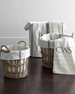 Small Wicker Laundry Basket with Bryn Liner   French Laundry Home