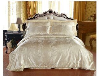 DIAIDI, Jacquard Bedding Set, Beautiful Comforters Sets, Luxury Bed Cover Set, Queen King Size, 4Pcs (KING, 5)  