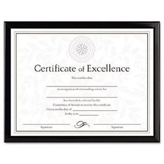 6 Pack Value U Channel Document Frame w/Certificates, 8 1/2 x 11, Black by DAX (Catalog Category Furniture & Accessories / Picture Frames)  Blank Certificates 