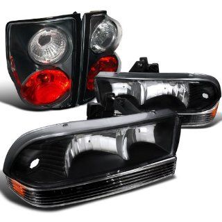 Chevy S10 Black Headlights+Bumper+Tail Brake Rear Stop Lamps Automotive
