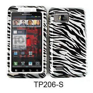 Motorola Droid Bionic XT875 Transparent Black White Zebra Case Cover Snap On New Cell Phones & Accessories