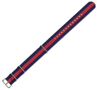 NATO Ballistic Nylon Watch Band   Navy with Red stripe   20mm at  Women's Watch store.