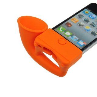 Orange Wireless Rubber Horn Stand Speaker Dock for Apple iPhone 4G 4 4S Cell Phones & Accessories