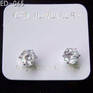 Magnetic Earrings for Men Square Studs Cubic Zirconia Clear Large Pair  Other Products  