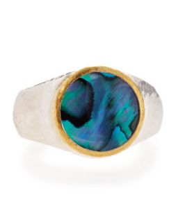 Paua Shell Ring, Size 6.5