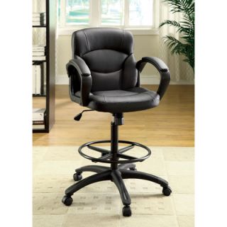 Hokku Designs Ebony Mid Back Leatherette Office Chair with Arms IDF FC610