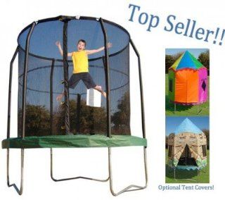 Jumpking Bazoongi Round 7.5 ft. JumpPod with Enclosure  Trampolines  Sports & Outdoors