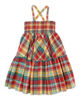 Smocked Plaid Dress, Red, Girls 4 6X   Ralph Lauren Childrenswear