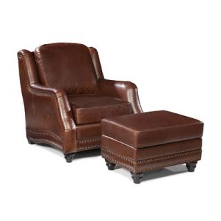 Palatial Furniture Mitchell Leather Arm Chair and Ottoman 131103