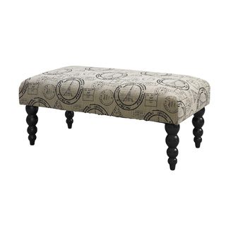 Paris Claire Printed Upholstered 40 inch Bench