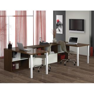 Bestar Contempo Double L Shaped Desks with Storage 50855 60 / 50855 78 Finish