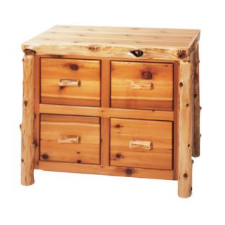Fireside Lodge Traditional Cedar Log 4 Drawer File Cabinet 17060