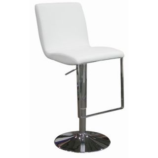 Whiteline Imports Gia Adjustable Bar Stool with Cushion BS1043P Color White