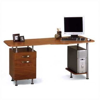 Mayline Eastwinds Computer Desk with Pedestal 905 Surface Color Medium Cherry