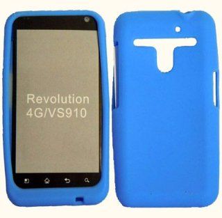 Blue Silicone Jelly Skin Case Cover for LG Esteem MS910 Cell Phones & Accessories
