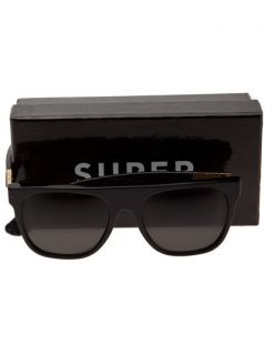 Retro Super Future Flat Top Leather Sunglasses