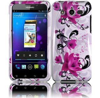 For Huawei Mercury M886 Design Cover   Purple Lily Cell Phones & Accessories