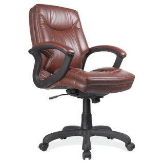 OfficeSource Mid Back Leather Executive Chair 7121BLK/7121CHO Color Chocolate