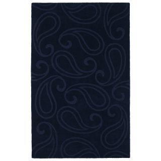 Trends Navy Paisley Wool Rug (80 X 110)