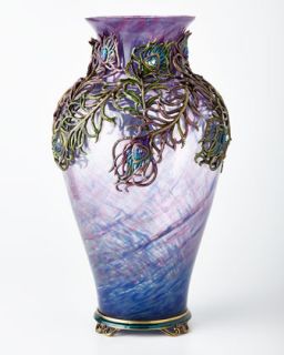 Grand Peacock Vase   Jay Strongwater