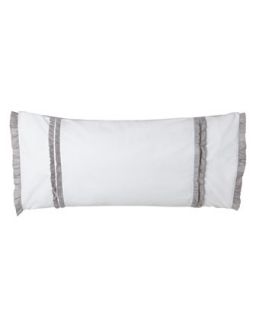 White Pillow with Petite Ruffle Trim, 14 x 28   Amity Home
