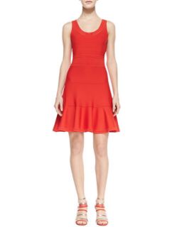 Womens Perry Sleeveless Fit and Flare Dress, Chili Pepper   Diane von