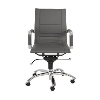 Eurostyle Owen Low Back Leatherette Office Chair with Arms 01280 Color Gray