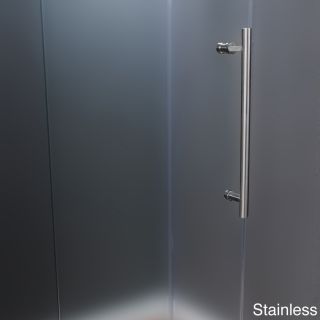 Vigo Stainless steel Frameless Left sided Shower Door/white base Center Drain