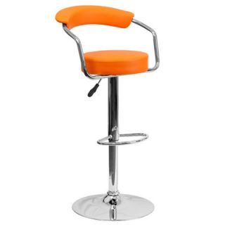 FlashFurniture Contemporary Vinyl Adjustable Height Bar Stool with Arms CH TC