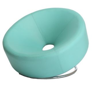 Home Loft Concept Dion Leather Modern Round Chair NFN1485 Color Blue