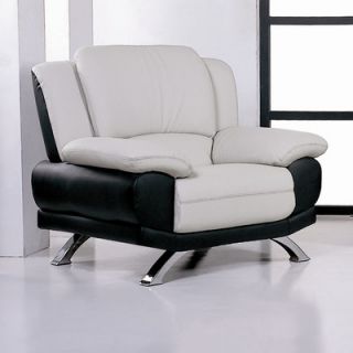 Hokku Designs Caelyn Leather Chair 117 Chair Color Gray/Black