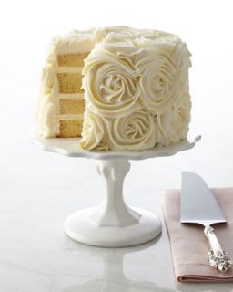 White Buttercream Rose Cake