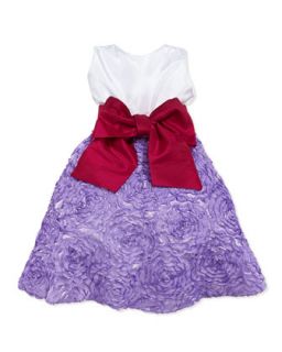 Colorblock Soutache Skirt Dress, Lilac, Girls 4 6X   Susanne Lively