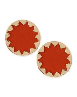 Sunburst Button Stud Earrings, Coral   House of Harlow