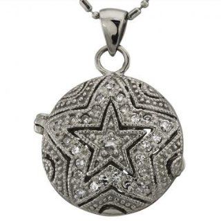 Antique Style Diamond Pendant Locket With 0.35Cts Of Fine White Diamonds Pave Set In Star Design In 18K White Gold Diamond Pendant Locket Locket Necklaces Jewelry