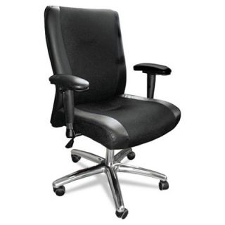 Mayline Mid Back Leather and Mesh Task Chair with Arms MLN2522BLK