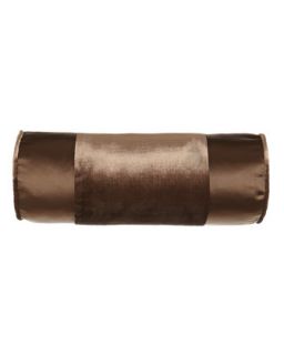 Satin Neckroll Pillow with Velvet Detail, 7.5 x 17   Isabella Collection by