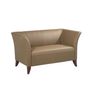 Office Star Leather Love Seat with Open Wing SL1 X Leather Color Taupe