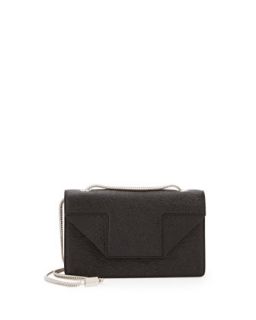 Betty Mini Embossed Chain Shoulder Bag, Black   Saint Laurent