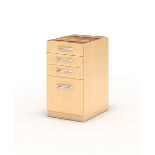 Mayline Aberdeen 1 Drawer Pencil/Box/Box/File Pedestal APBBF20L Finish Maple