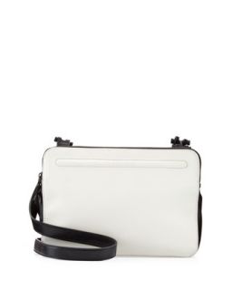 Bicolor Triple Zip Crossbody Bag, Black/White   French Connection