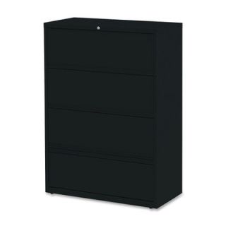 Lorell 36 W x 18.6 D 4 Drawer Receding  Files 43510 / 43511 Finish Black