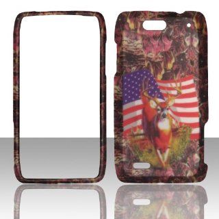2D Camo USA Flag Motorola Droid 4 / XT894 Case Cover Phone Hard Cover Case Snap on Faceplates Cell Phones & Accessories