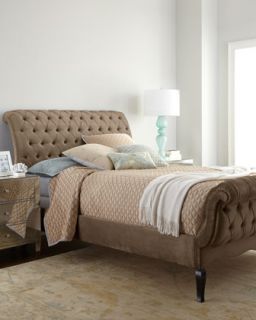 Taupe Tufted King Bed   Haute House