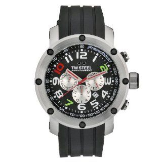 TW Steel Men's TW608 Quartz Stainless Steel Case Black Chronograph Dial Rubber Strap Watch TW Steel Watches
