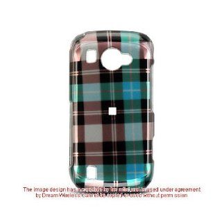 Blue Brown Plaid Hard Cover Case for Samsung Omnia II 2 SCH i920 Cell Phones & Accessories
